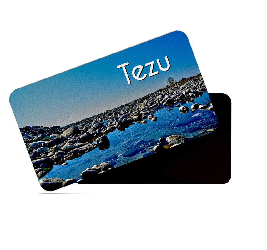 dhcrafts Rectangular Rubber Fridge Magnet / Magnetic Card Multicolor Arunachal Pradesh Tezu Design Pack of 1 (8.6cm x 5.4cm)